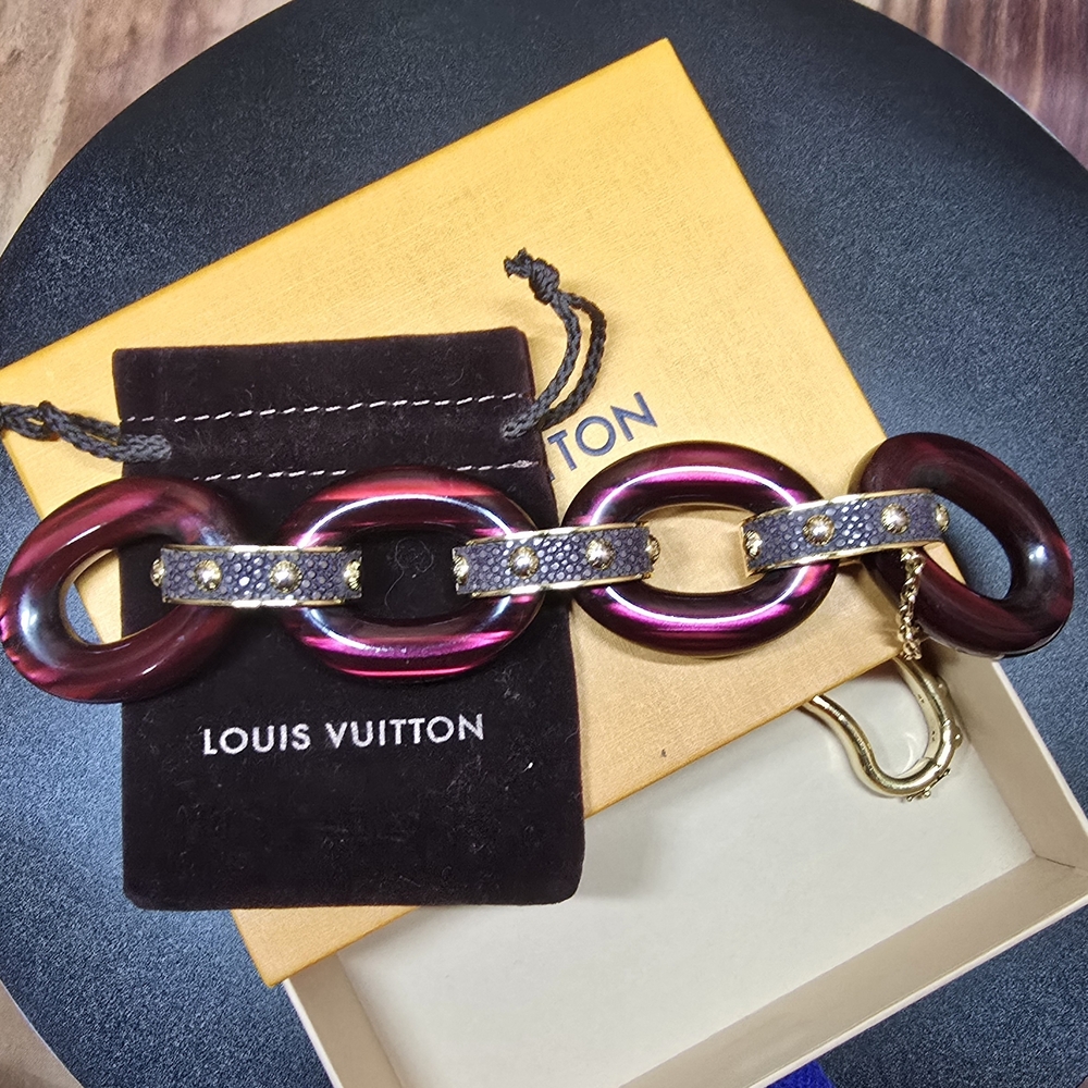 LOUIS VUITTON Gimia Crew Bracelet In Bordeaux - FULL INCLUSION - COA - Picture 2 of 14